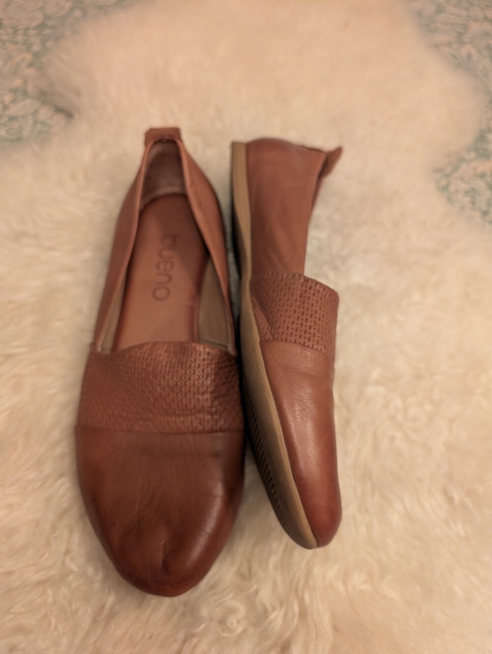 Bueno Leather Comfort Flats Brown Size 38